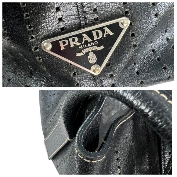 Prada Perforated Leather Tote - Picture 9 of 9